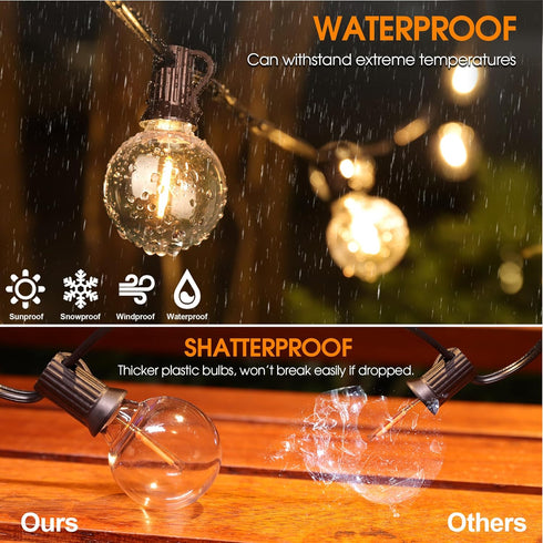 Mlambert G40 LED Replacement Light Bulbs for String Lights, Dimmable E12 Base Shatterproof Bulbs, 1W Equal to 5W, Amber Warm 2200K, 25Pack, Not So...