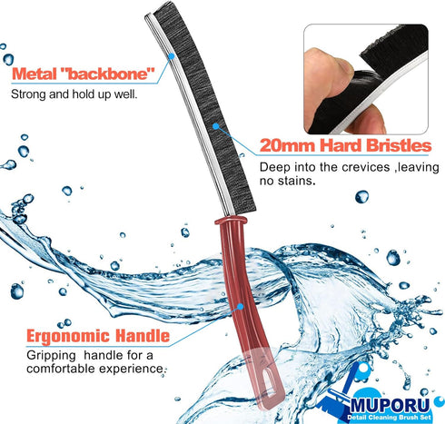 Hard Bristle Crevice Cleaning Brush, Crevice Cleaning Brush, 2023 New Hard-Bristled Cleaning Brushes for Household Use, Gap Small Stiff Bristle Cr...