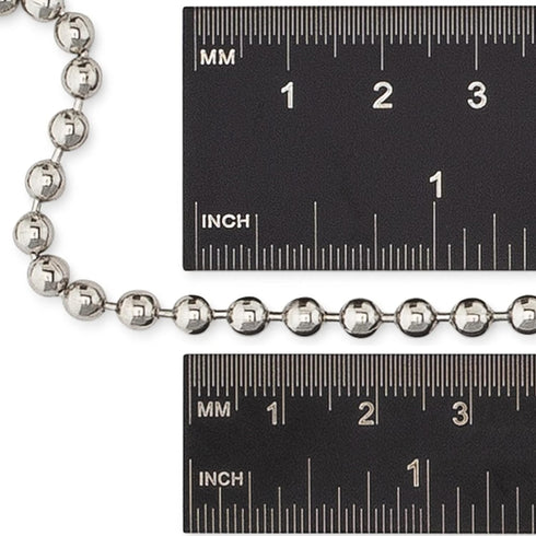 4.5” Beaded Ball Keychains (100 Pack) Stainless Steel (SS) Bead Size #6 Tag Chains USA Made...