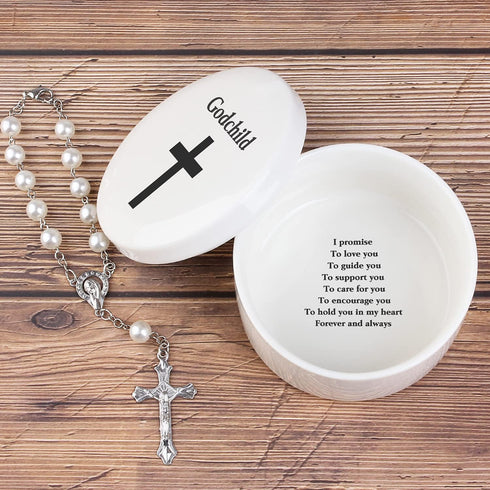 Baby Baptism/Dedication/Christening Keepsake Baptism Gift for Boy Girl from Godparents, Precious Moments Girl Boy With Praying Cross, Godchild, Ba...