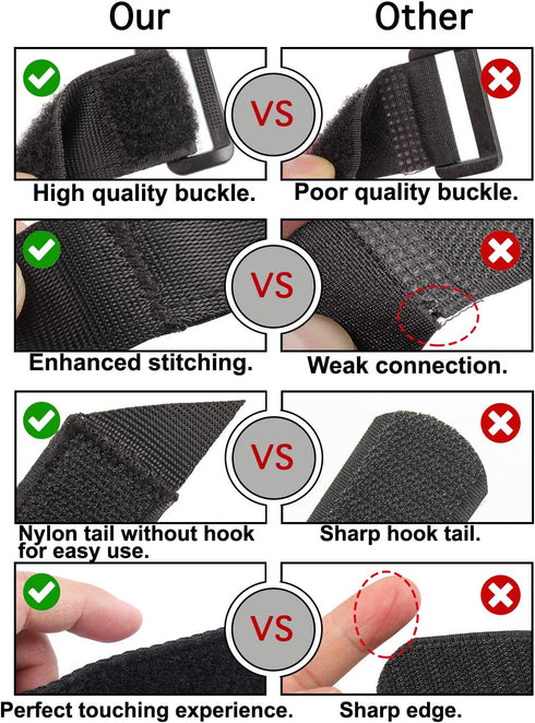 Ayaport Cinch Straps 1" x 18" Sturdy & Reusable Hook and Loop Covered with Nylon Webbing Securing Buckle Straps for All Purpose Cord Wrap Organize...
