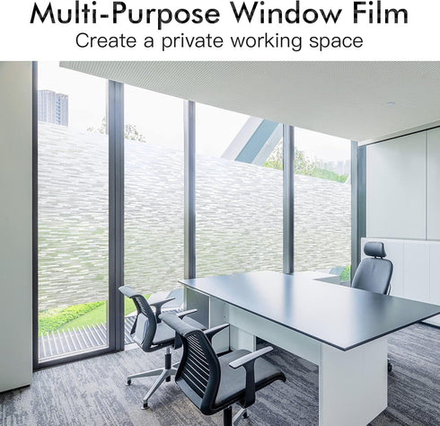 Haton Window Privacy Film, Frosted Glass Static Cling Sun Heat Blocking Window Clings, Frosting Opaque Coverings, Vinyl Removable Stickers Tint fo...