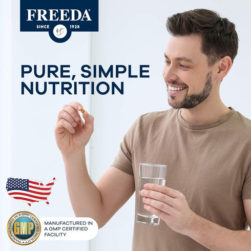 Freedavite Tiny Tablet - Moderate Multivitamin for Men and Women - Vitamin A, C, D, E, B1, B2, B6, B12, Biotin, Calcium, Zinc, Iron, Magnesium, Ma...