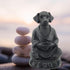 Bellaa 29608 Meditating Dog Statue Cute Zen Buddha Yoga Pose Monk Namaste Mindfulness Tranquility Peacefulness Indoor Living Room Decor Outdoor Fa...