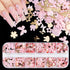 12 Grids Gold Pink Nail Glitter Sequins 3D Cherry Blossoms Butterfly Nail Glitter Flakes Rabbit Love Heart Nail Sequins Supplies Sparky Cute Nail ...