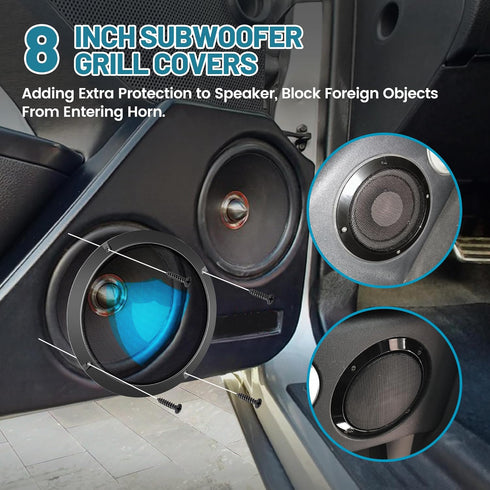 8 inch Metal Mesh Round Speaker Grill Cover, Universal Radio Speaker Grills Decorative for Car Speaker Mounting Home Audio DIY, Mesh Subwoofer Gri...