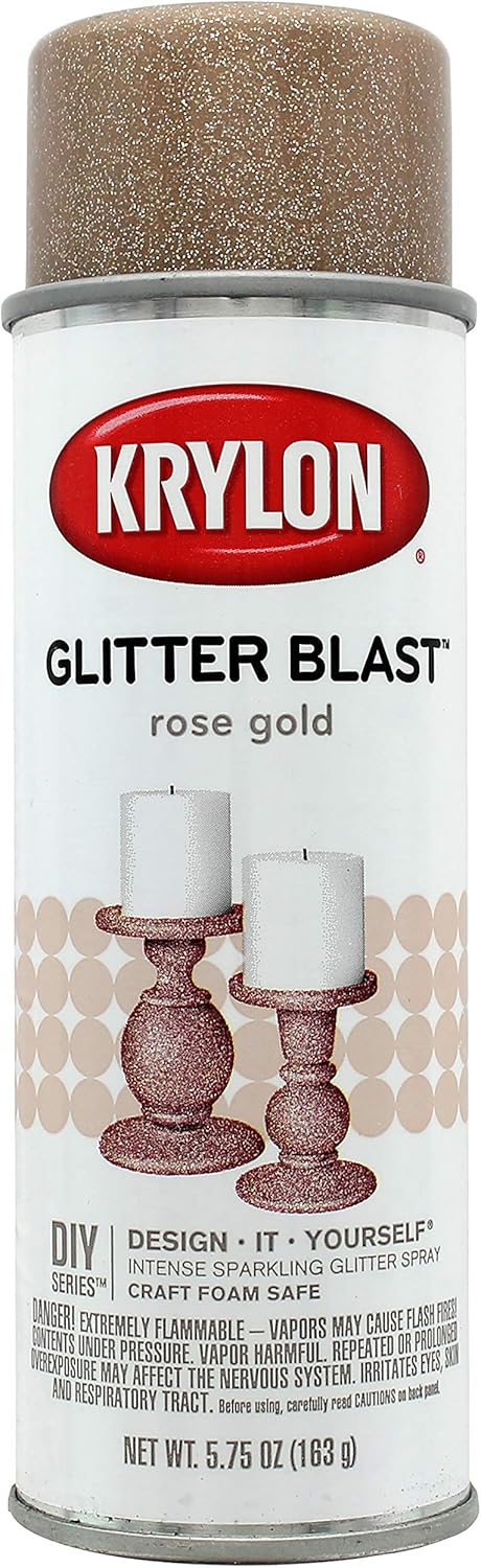 Krylon Blast Glitter Spray Craft Projects Aerosol Paint, 5.75 Ounce (Pack of 1), Rose Gold...