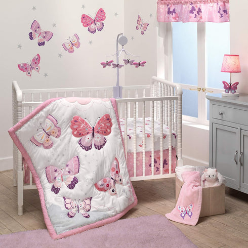 Bedtime Originals Butterfly Kisses Fitted Crib Sheet, Multicolor...
