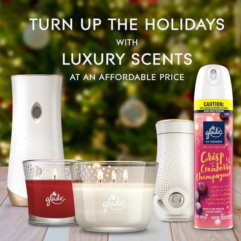 Glade PlugIns Refills Air Freshener, Scented and Essential Oils for Home and Bathroom, Crisp Cranberry Champagne, 3.35 Fl Oz, 5 Count...