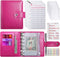 Zreal A7 Budget Binder with 12 Cash Envelopes, Money Organizer for Cash, Hot Pink Mini Binder Wallet for Cash Stuffing Binder, Money Saving Book, ...
