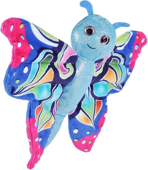 Wild Republic Huggers Butterfly Blue Plush Toy, Slap Bracelet, Stuffed Animal, Kids Toys, 8"...