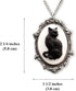 Black Cat Cameo in Antique Silver Finish Pewter Frame Pendant Necklace...