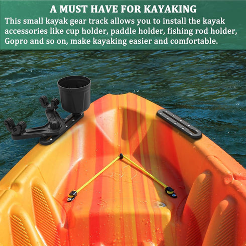 Kayak Track, Kayak Low Profile Track, Kayak Rail, Kayak Accessories Mount Track, Kayak Gear Track for Fishing Rod Holder, Fish Fider, Cup Holder, ...