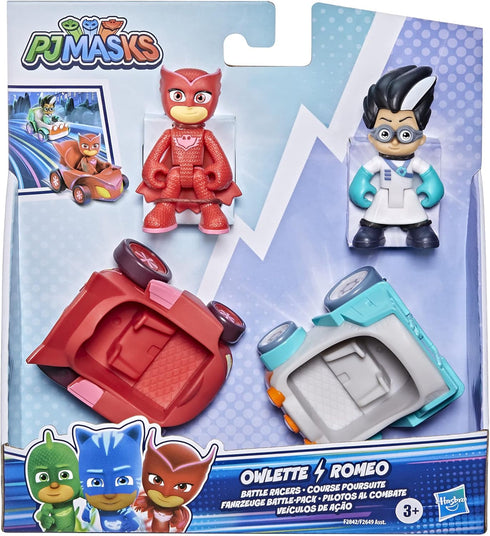 PJ Masks Owlette vs Romeo Battle Racers Preschool Toy, Vehicle and Action Figure Set for Kids Ages 3 and Up...