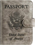 Passport Holder Cover Wallet RFID Blocking Leather Card Case Travel Accessories for Women Men (Grey)...