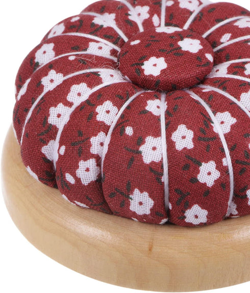HARFINGTON Pin Cushions Sewing Needle Cushion Needle Holder Pincushions with Magnetic Wooden Base for Sewing Quilting Needlework DIY Crafts, Red W...