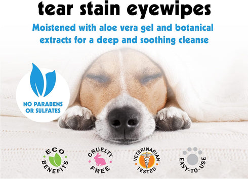 Petkin Pet Eye Wipes, 30 Moist Wipes - Gentle Eye Cleaning Wipes Remove Dirt, Discharge, & Tear Stains - Super Convenient Pet Wipes for Dogs, Cats...