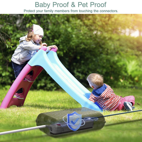 Outdoor Extension Cord Box, Large Waterproof Electrical Cord Box Plug Protector Cable Connection Safety Cover IP54 Water-Resistant for Power Strip...