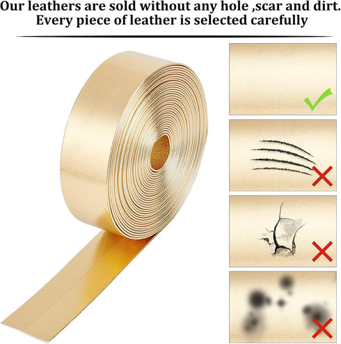 GORGECRAFT 5.5Yds x 1" Metallic Flat Leather Strap Shiny Pu Leather Strips Glossy Leather Lace Stripper Beading String Ribbon Craft Double Sided L...