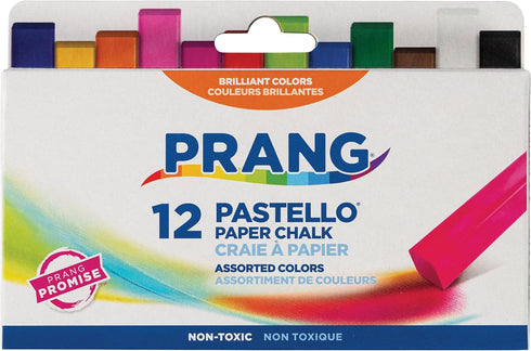 Prang Pastello Paper Chalk, Square, Assorted Colors, 12 Count...