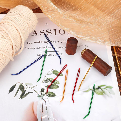 8pcs Large Eye Darning Needles for Wool, Stainless Steel Embroidery Needles Large Eye Hand Knitting Needles Tapestry Needles Yarn Sewing Needle wi...