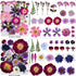 150PCS Purple Dried Pressed Flowers with Butterfly Stickers - YouthBro Real Nature Flowers Set for Resin DIY Jewelry Candle Soap Vase Making Nail ...