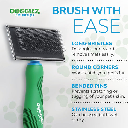 Large Slicker Brush for Dogs & Cats - Grooming Dog Brush for Shedding Hair, Fur - Comb for Grooming Long Haired & Short Haired Dogs - Cat Brush - ...
