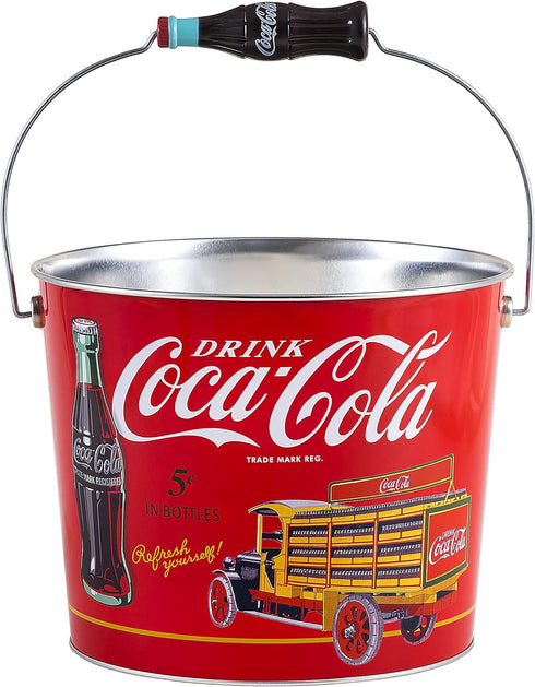 Coca-Cola Large Beverage Bucket with Coke Bottle Handle, Red (773317-12)...