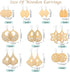 296 Pieces Unfinished Wooden Dangle Earring Set 48 Blank Wooden Pendants Teardrop Earrings with 48 Hooks 200 Jump Rings for DIY Jewelry 10 Styles ...