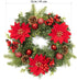 Adeeing 16 Inch Christmas Wreath, Outdoor Christmas Wreath with Red Artificial Poinsettia Flowers Ball Ornaments Pine Cones Berries for Door Wall ...