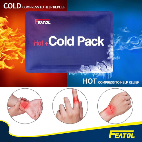 FEATOL Wrist Brace Carpal Tunnel, Night Support Brace with Wrist Splint, Adjustable Straps, Hot/Ice Pack for Women and Men, Left Hand, Medium/Larg...