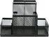 Huron Pen Holder and Desk Organizer, 4 Compartment Black Steel Mesh...