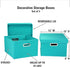 Household Essentials Fabric Storage Boxes with Lids and Handles, Aqua...