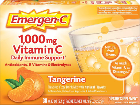 Emergen-C 1000mg Vitamin C Powder, with Antioxidants, B Vitamins and Electrolytes, Vitamin C Supplements for Immune Support, Caffeine Free Fizzy D...