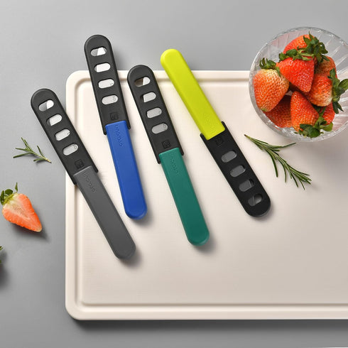 linoroso Paring Knife with Cover of 4, Paring Knife Set for Camping, 3.5" Paring Knife Set of Premium Stainless Steel, Ultra Sharp Small Kitchen K...