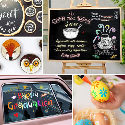 Lenski Chalk Markers, Art Supplies for Kids, 16 Chalkboard Markers, Washable Markers, Liquid Chalk Markers for Glass, Chalk Markers for Chalkboard...