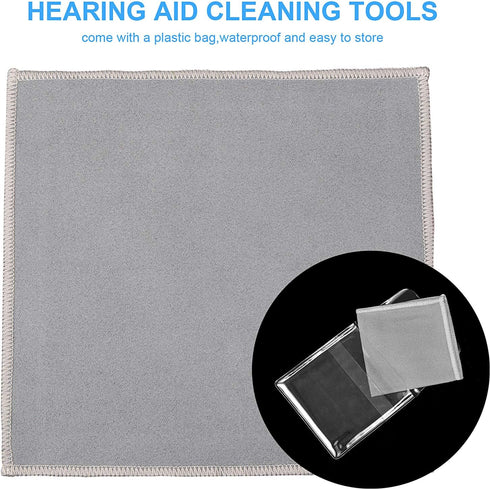7 Pieces Hearing Aid Cleaning Tools Hearing Aid Amplifier Cleaning Brush and Magnet, Hear Aid Cleaning Kit with Velvet Bag...