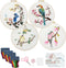 Phylisn 4 Sets Embroidery Kit for Beginners Adults,Needlepoint Starter DIY Kits with Patterns,Hoop,Color Threads,Tools,Easy Learn to Embroider wit...