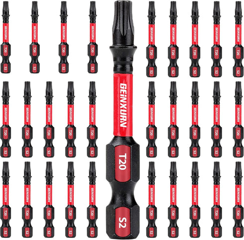 30 Pieces T20 2 In. Impact Tough Magnetic #20 Torx Head Power Bits, S2 Alloy Steel T20 Screwdriver Bits Set...