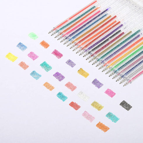 PATIKIL Glitter Gel Pens, 24 Colors Dual Metallic Ink Sparkle Pens 1mm Liquid Glitter Iridescent Gel Pen for Coloring Books, Multicolor...