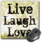 3dRose LLC 8 x 8 x 0.25 Inches Mouse Pad, Earth Yellow Live Laugh Love Inspiration (mp_27986_1)...