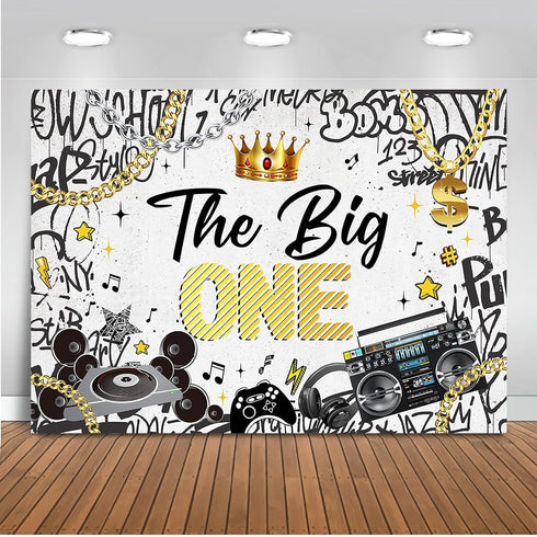 Mocsicka The Big One Backdrop Notorious 1st Birthday Party Photography Background The Big One First Birthday Party Hip Hop Old School Party Decora...