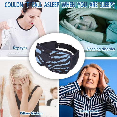Sleep Eye Mask with Bluetooth Headphones, 3D Music Sleeping Headphones Wireless Bluetooth Sleep Mask with Adjustable Ultra Thin Stereo Speakers Li...