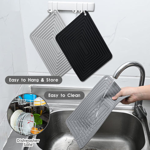 Trivets for Hot Dishes, Silicone Trivet Hot Pads for Kitchen, Trivets for Hot Pots and Pans, Big Silicone Pot Holders Mat, Trivets for Quartz Coun...