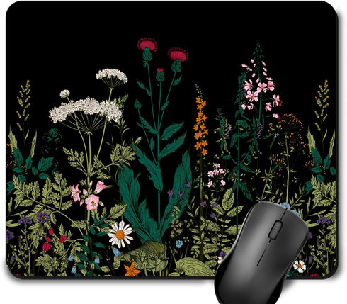 Flowers Mouse Pad, Wild plants Customized Premium-Textured Mouse Mat,Washable Mousepads,9.7×8×0.12 inches Non-Slip Rubber Base Small Mousepad...