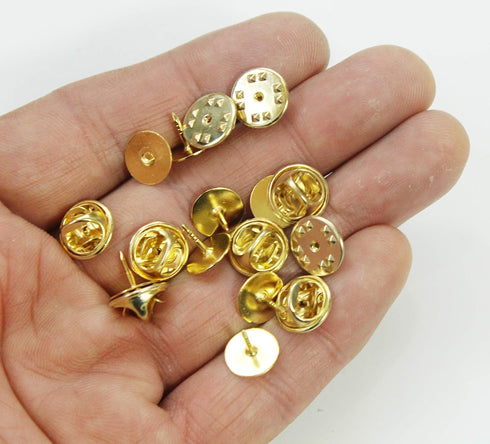 Butterfly Clutch Tie Tacks Pin Backs with Blank Pins for DIY Craft (Gold 50 Pairs)...