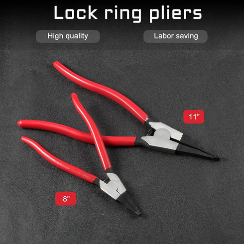 8-Inch Lock Ring Pliers Flat Snap Ring Pliers Special Circlip Pliers Reverse Pliers Angle Tip Retaining Ring Pliers Ring Opening Pliers Spreader P...