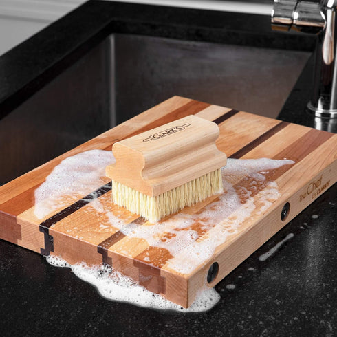 CLARK'S Cutting Board Scrub Brush - for Applying Food Grade Mineral Oil - Food Safe Wood Stain - Ideal for Wooden Butcher Blocks - Bamboo - Cast I...