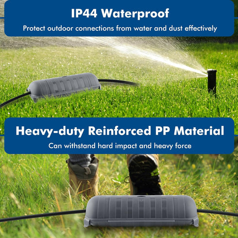 RESTMO Outdoor IP44 Waterproof Electrical Box, Weatherproof Extension Cord Cover, Safety Seal Enclosure to Protect Power Connections, Holiday Ligh...