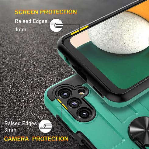 Jeylly for Samsung Galaxy A13 5G Case with Ring Stand & 2 Pack HD Screeen Protector, Heavy Duty Shockproof Full Body Rugged Dual Layer TPU Protect...